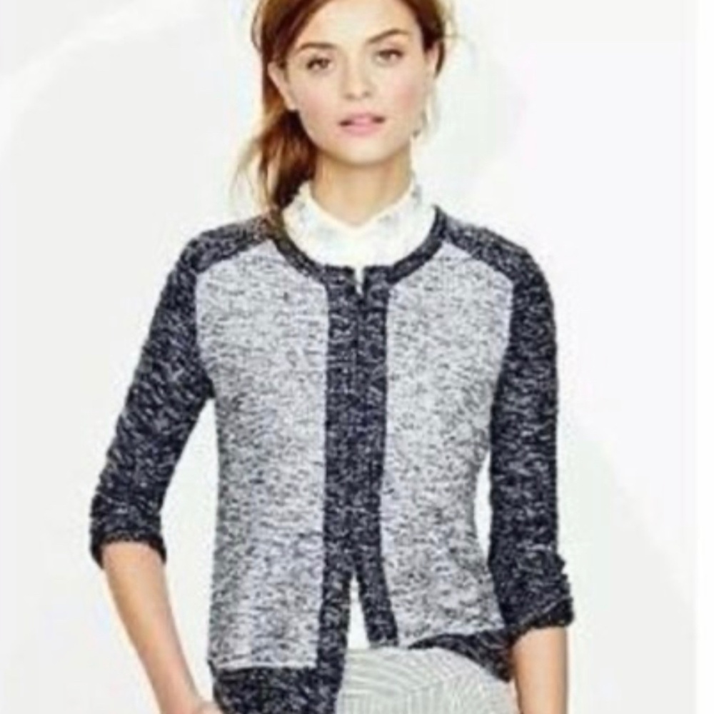 J. Crew zip cardigan jacket cotton navy